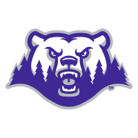 A purple and white bear head logo, outlined in gray, with trees at the bottom, representing the Mankato campus community.