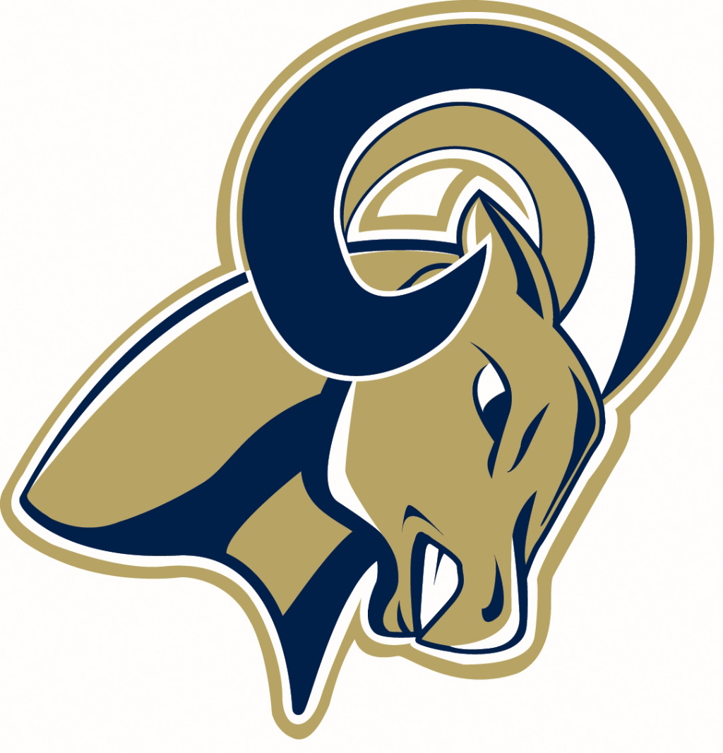 Stylized illustration of a ram’s head with large, curled horns in navy blue, gold, and white, representing the Mankato campus community.