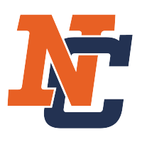 Interlocking orange N and navy blue C letters outlined in black on a white background, representing the Mankato campus community.