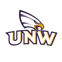 Logo featuring a stylized eagle head above bold yellow and purple UNW letters, representing the campus community in Minnesota.