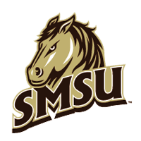 Logo featuring a stylized horse head above bold SMSU letters in brown and gold, representing student engagement in Minnesota.