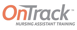 OnTrack Nursing Assistant Training logo featuring OnTrack in orange and gray text, with Mankato below in gray. Affiliated with Bethany Lutheran College students if applicable.