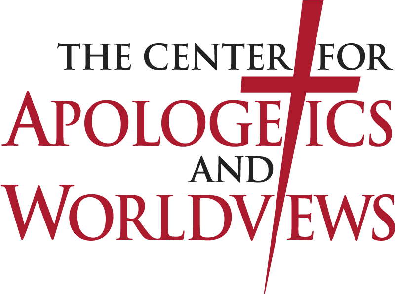 Logo: The Center for Apologetics and Worldviews at Bethany Lutheran College, featuring a red cross integrated within the text.