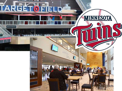 Bethany auction item featuring Target Field and Minnesota Twins logo.