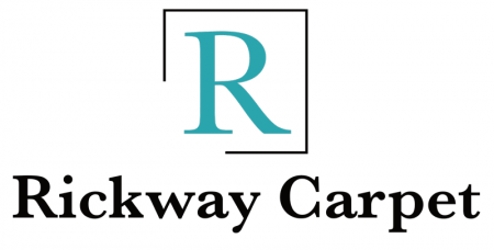 Rickway Carpet logo: A large teal R inside a partial black square, with Rickway Carpet in black text below.