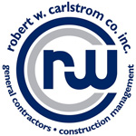 Logo for Robert W. Carlstrom Co., Inc. featuring stylized rwc initials and the text Mankato. Includes information about construction management. Bethany Lutheran College students or staff may encounter this logo in relation to campus construction projects or partnerships.
