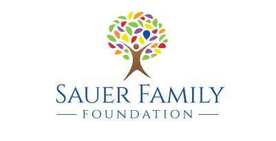 The Saeur Family Foundation Logo, a tree with colorful patterned leaves.
